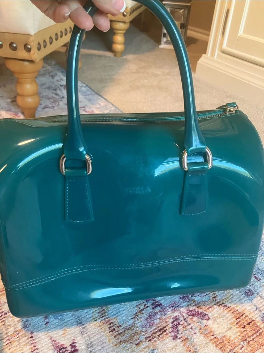 Furla Candy Teal Dome Satchel